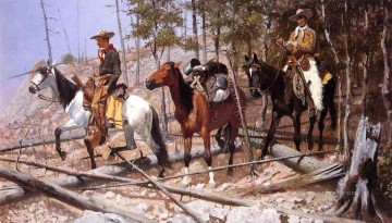 牛の生息地の探索 フレデリック・レミントンのカウボーイ Oil Paintings